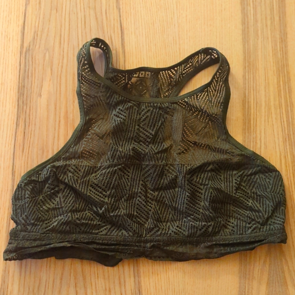 Aerie bralette, lace, army green, size Small